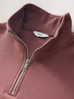 Next - Quart de zip - Sweat-shirt en jersey riche en coton Rose Online