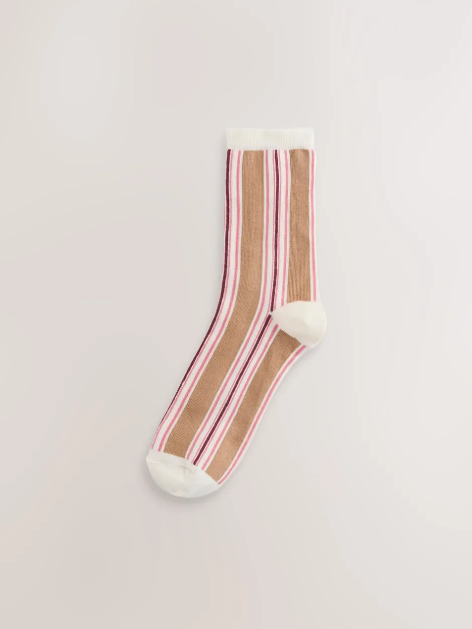 Next Rose à rayures multicolores - Paquet de chaussettes de cheville 4 Online