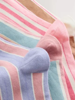 Next Rose à rayures multicolores - Paquet de chaussettes de cheville 4 Online