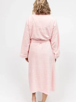 Cyberjammies Rose - Robe de chambre rayée en peau de phoque molletonnée Hot