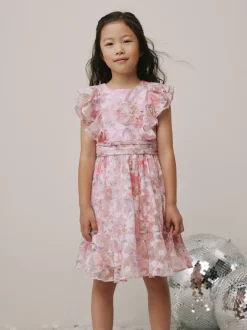 Next Rose - Robe de soirée à volants fleuris (3-16ans) Clearance