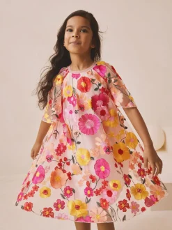 Next Rose - Robe d’occasion à fleurs brodée 3D (3-16ans)