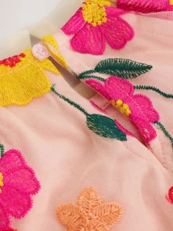 Next Rose - Robe d’occasion à fleurs brodée 3D (3-16ans)