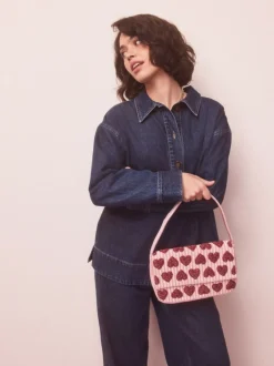 Next Rose - Sac bandoulière perlé Cœur New
