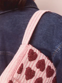 Next Rose - Sac bandoulière perlé Cœur New