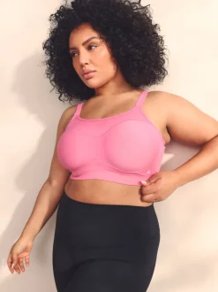 Next Rose - Soutien-gorge de sport à maintien ultime sans rembourrage Minimisant à armatures Dry Tech à impact élevé Sale