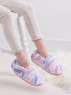 Totes Rose - Vert Short Full Back Fleece Winter Slippers New