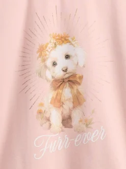 Gap Rose avec chien - T-shirt graphique décontracté (4-13ans) (4-13ans) Best
