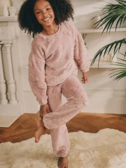Next Rose avec nœud - Ensemble pyjama en jacquard en polaire 2 pièces (2-16ans) Outlet