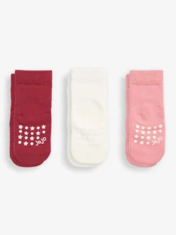 Jojo Maman Bébé Rose baie - Paquet de 3chaussettes très épaisses Hot