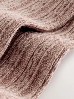 Next Rose baie rouge et marron chocolat - Lot de 3 collants en torsades de coton riche Online