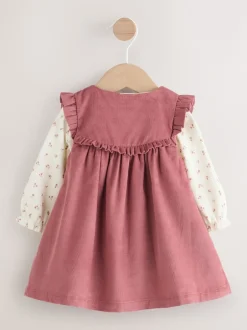 Next - Ensemble body et collants à manches longues en velours côtelé pour bébé (0mois-2ans) Rose brodé Discount