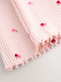 Next - Leggings évasés à côtes (3mths-7yrs) Rose Cherry Cœur Online