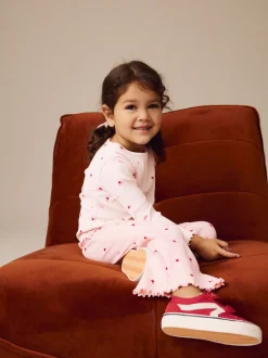 Next - Leggings évasés à côtes (3mths-7yrs) Rose Cherry Cœur Online