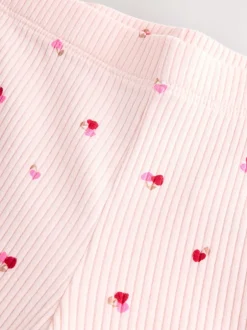 Next - Leggings évasés à côtes (3mths-7yrs) Rose Cherry Cœur Online