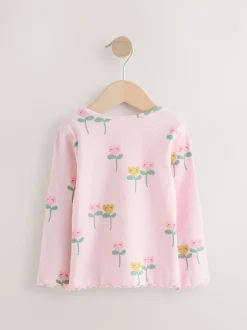 Next Rose clair - Lot de 5 hauts côtelés à manches longues (3mois-7ans) Discount