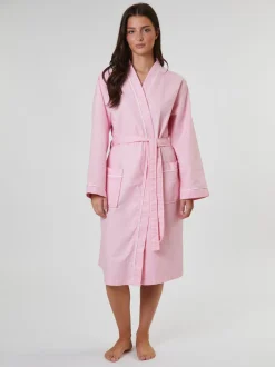 Loungeable - Peignoir gaufré 100% coton Rose clair Hot