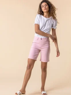 Roman - Short extensible à revers Rose clair