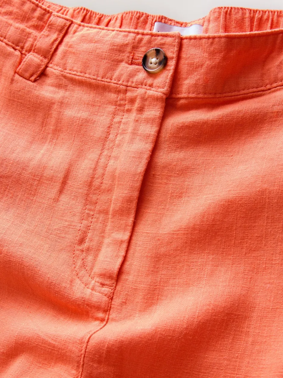 Next Rose corail - Pantalons intelligents à jambe large en lin Blend Hot