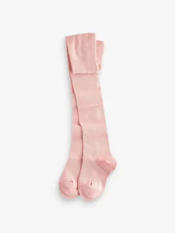 Next Rose Cream et Gris foncé - Lot de 3 paires de collants en coton riche