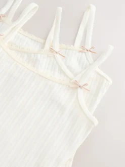 Next Rose écru rayé - Gilets cami texturés à bretelles Lot de 3 (1.5-16ans) Discount
