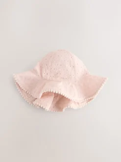 Next Rose et blanc - Broderie 2pk Bébé chapeau (0mois-2ans)