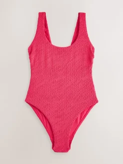 Next Rose froissé - Maillot de bain à encolure dégagée avec contrôle du ventre à larges bretelles Sale