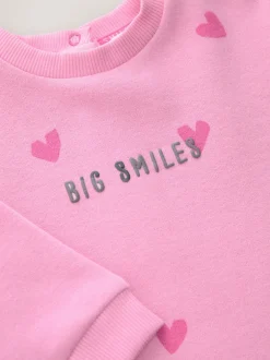 Next Rose imprimé cœur - Barboteuse bébé en jersey (0mois à3ans)