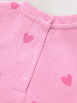 Next Rose imprimé cœur - Barboteuse bébé en jersey (0mois à3ans)