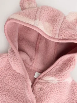 Next Rose imprimé cœur ton sur ton - Veste bébé en peau de mouton (0-18mois) Sale