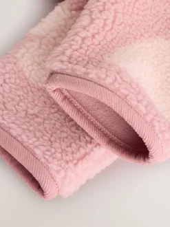 Next Rose imprimé cœur ton sur ton - Veste bébé en peau de mouton (0-18mois) Sale