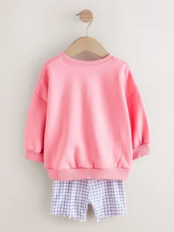 Next Rose imprimé zébré - Ensemble Sweat-shirt & Shorts à Col rond (3mois-7ans) Best