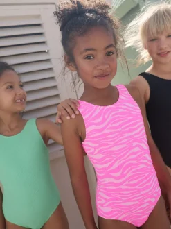 Next Rose imprimé zébré - Maillot de bain Effet froissé (3-16ans) Outlet