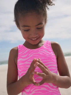 Next Rose imprimé zébré - Maillot de bain Effet froissé (3-16ans) Outlet