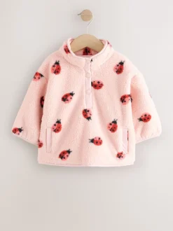 Next Rose motif coccinelles - Polaire à demi-bouton (3mois-7ans) Hot