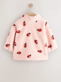 Next Rose motif coccinelles - Polaire à demi-bouton (3mois-7ans) Hot