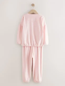 Next - Pyjama en laine polaire (9mths-16yrs) Rose motif cœur à sequins Best