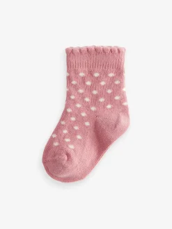 Next Rose motif cœur et rayures - Lot de 5 chaussettes pour bébé (0mois-2ans) Outlet