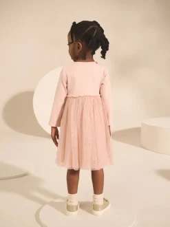Next Rose motif fée - Robe de fête en maille à manches longues (3mois-7ans) Discount