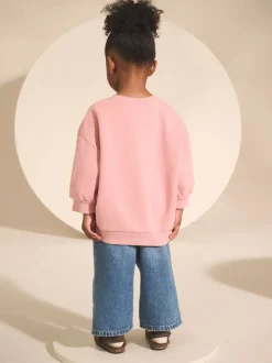 Next - Sweat à col ras du cou (3mths-7yrs) Rose motif fée des personnages Clearance