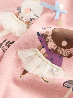 Next - Sweat à col ras du cou (3mths-7yrs) Rose motif fée des personnages Clearance