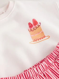 Next - Ensemble Sweat-shirt et jogging Coupe ballon (3mois -7ans) Rose motif gâteau Outlet