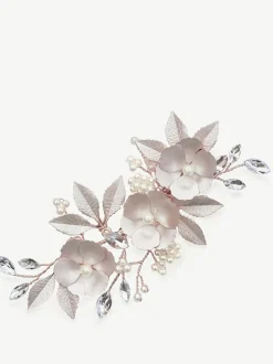 Ivory & Co Rose Or - Pince à fleurs émaillées et cristaux de gardénia Discount
