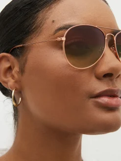 Next Rose Or - Lunettes de soleil aviateur classiques Outlet