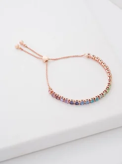 Ted Baker - Tone Melrah: Bracelet Curseur Icon Crystal, cristal transparent Rose Or Sale