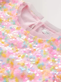 Next Rose pastel - Manches d'ange Sequin Robes de fête (3-16yrs)