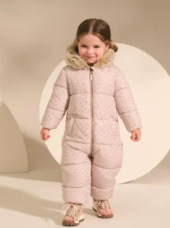 Next Rose pâle - Combinaison de ski Imprimé Résistant à la douche (3mois-7ans)