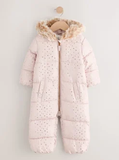 Next Rose pâle - Combinaison de ski Imprimé Résistant à la douche (3mois-7ans)