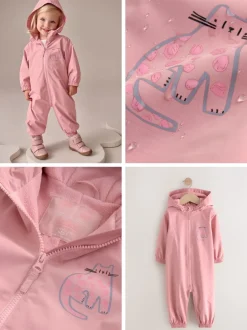 Next - Combinaison imperméable imprimée (3 mois-7 ans) Rose pâle Outlet