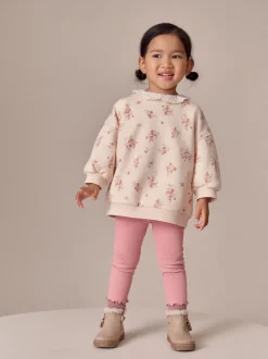 Next Rose pâle à petites fleurs  - Ensemble Sweat-shirt et Leggings à col (3mois-7ans) Sale